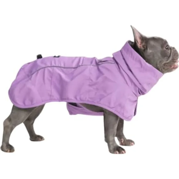 Spark Paws Hunderegenmantel XL, wasserdichte und winddichte Hunde-Regenjacke mit Ganzkörperabdeckung, reflektierend und atmungsaktiv, lila