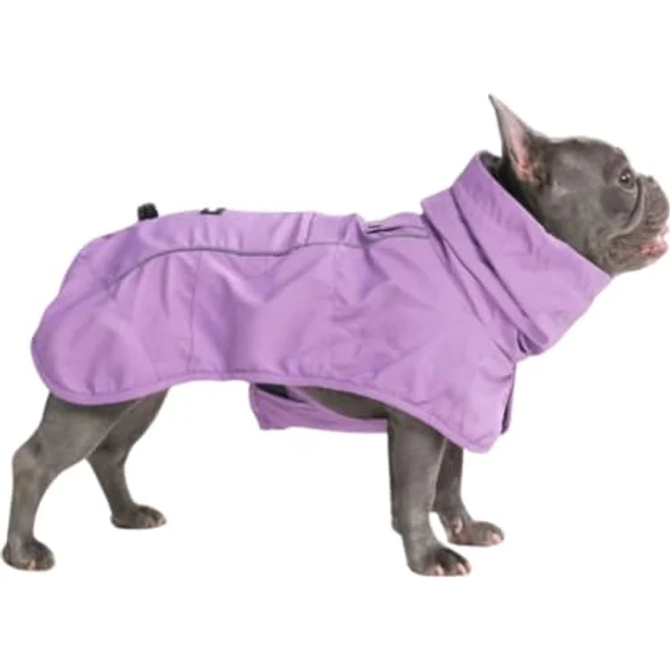 Spark Paws Hunderegenmantel XL, wasserdichte und winddichte Hunde-Regenjacke mit Ganzkörperabdeckung, reflektierend und atmungsaktiv, lila – Bild 1