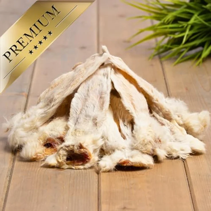 Lyra Pet® 5 kg Kaninchenohren mit Fell, getrockneter Kausnack für Hunde, natürlich, fettarm, nährstoffreich – Bild 3