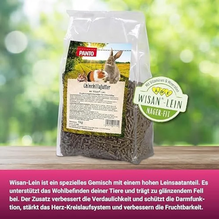 PANTO Chinchillafutter 25kg, ballaststoffreiches Alleinfutter mit Luzernegrünmehl & Omega-3, für gesunde Chinchillas – Bild 5