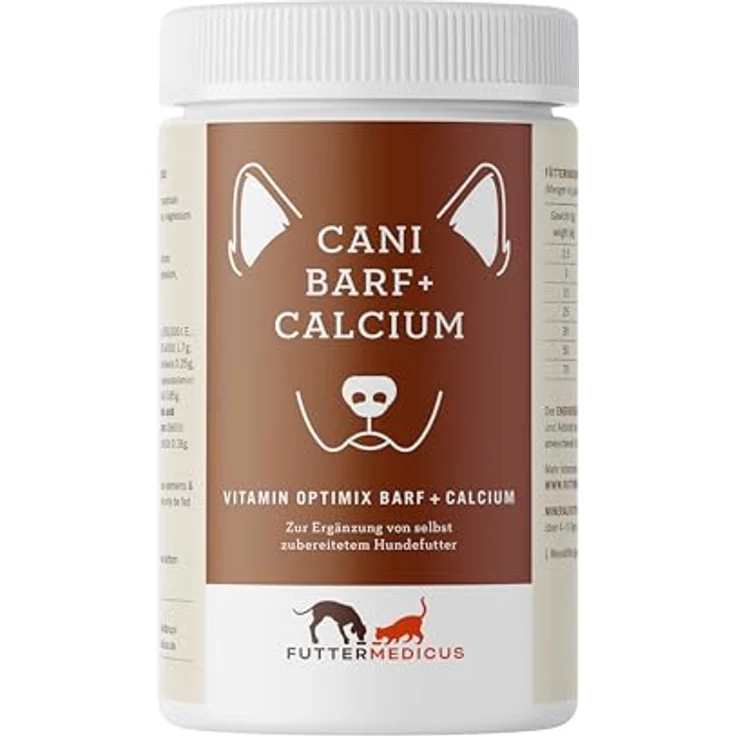 Futtermedicus Optimix Barf Plus Calcium, 1500 g Ergänzungsfuttermittel für Hunde mit Vitaminen und Mineralstoffen, ideal zum BARFen – Bild 1