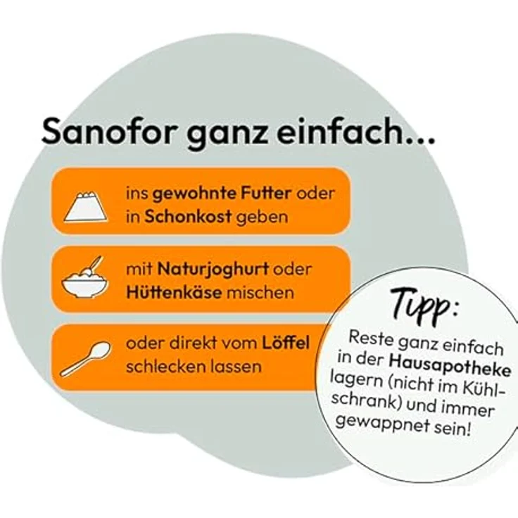 Grau Sanofor, Ergänzungsfuttermittel für Hundegesundheit, 1kg, grau – Bild 6