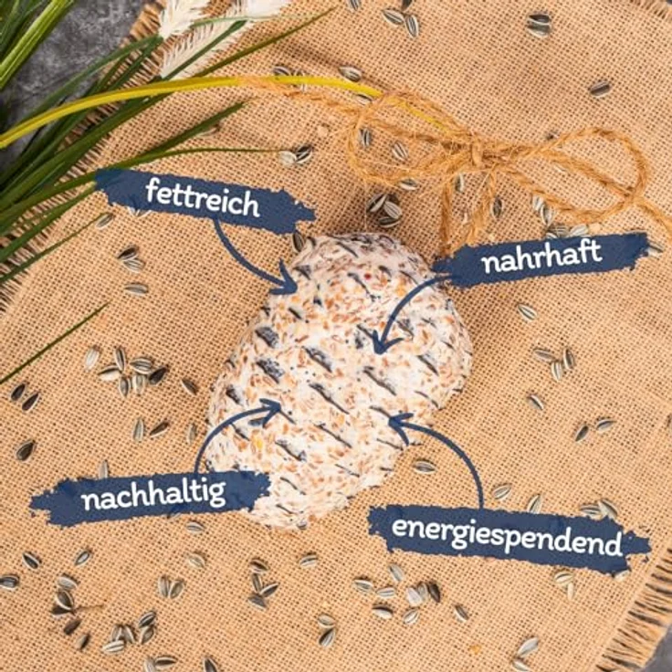 Lyra Pet® Riesenzapfen mit Fettfutter gefüllt, 3 x 4 STK. - Nahrhaftes Vogelfutter für Wildvögel, fettreich, ideal für Sommer & Winter – Bild 2