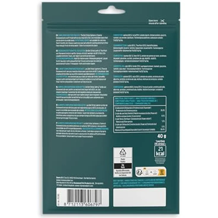 Rosewood Deli Strips Lachs & Thunfisch, fettarme Katzensnacks mit 65% Lachsanteil, 40 g, ohne künstliche Zusatzstoffe – Bild 2