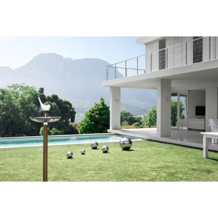 Blomus Vogel Rastplatz Fuera, Futterstation mit Holzstab, Edelstahl, 65033 – Bild 3