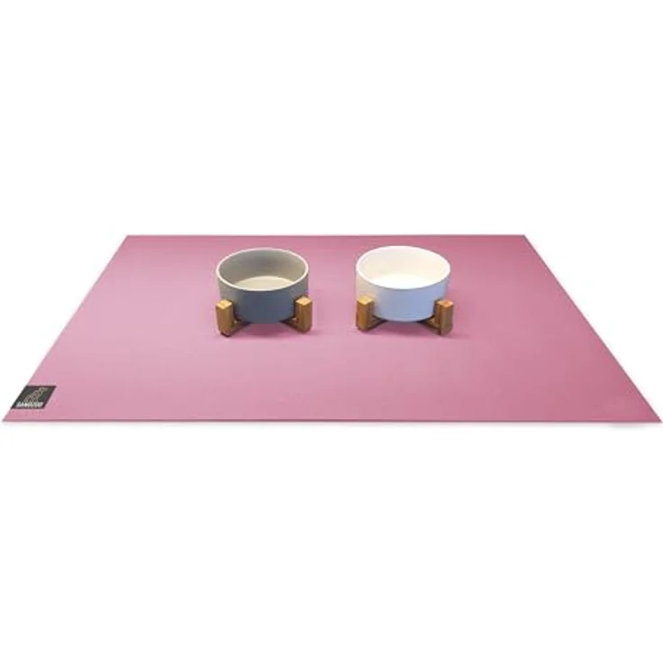 SANOZOO® Napfunterlage, Öko-Tex zertifiziert, rutschfest und leicht zu reinigen, 70 x 120 cm, rosa – Bild 1