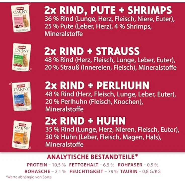 animonda Carny Adult Herzhafte Variation, Katzennassfutter mit 100% frischen, fleischlichen Zutaten, ohne Getreide und Zucker, 8 x 85 g – Bild 3