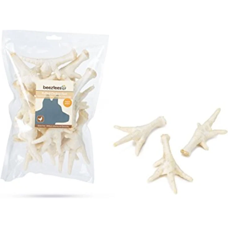 Beeztees Hühnerfüße gepufft, 100% natürliche Hundesnacks, 200 g – Bild 1