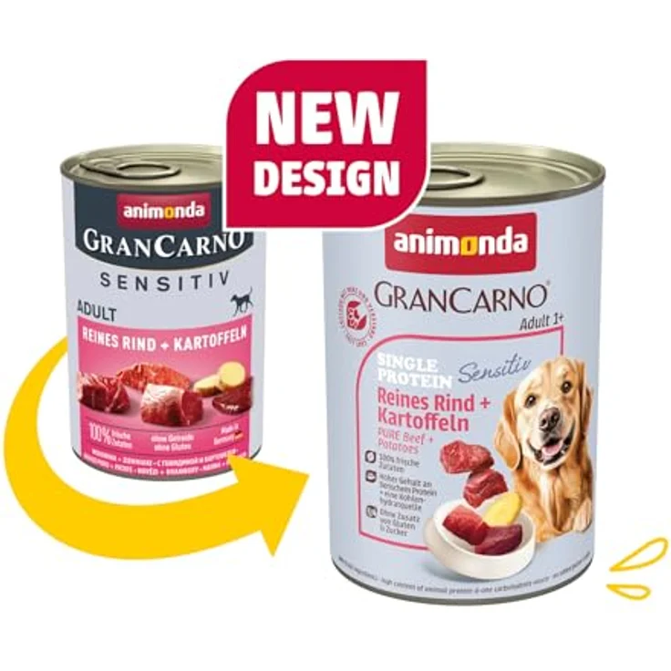 animonda GranCarno Sensitiv Rind und Kartoffel, Hunde-Nassfutter für alle Altersstufen, 6x400g – Bild 2