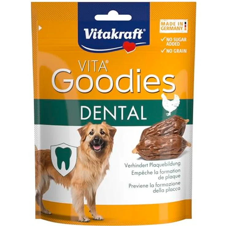 Vitakraft Vita Goodies Dental, Hundesnack mit Braunalgen für Zahnpflege, 60g