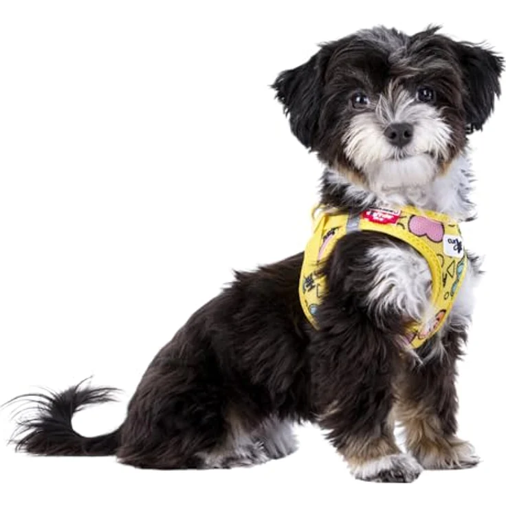 Curli Clasp Vest Geschirr Limited Edition 25, Hunde-Geschirr mit Air-Mesh-Material, schwarzer Comic-Design, reflektierenden Streifen und innovativem Clasp-Verschluss – Bild 4