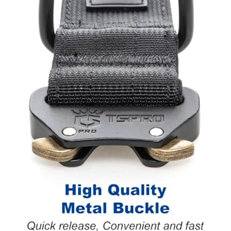 TSPRO Premium Hundehalsband, Dickes verstellbares taktisches Halsband mit Schnellverschluss Metallschnalle für mittelgroße bis große Hunde, Schwarz, Größe M – Bild 4