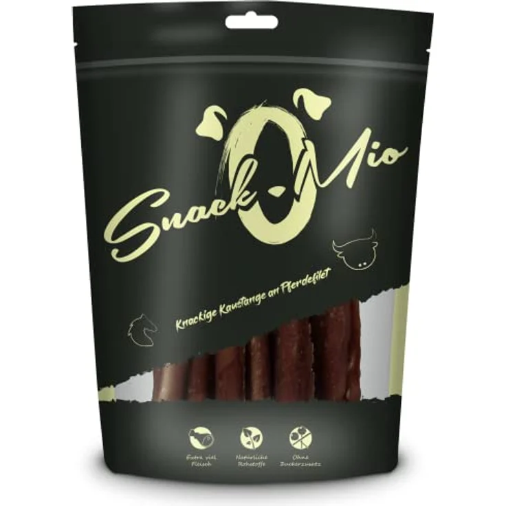 SnackOMio Kaustange aus 100% Pferdefilet, 70g, getreidefrei und ohne Zuckerzusatz – Bild 1