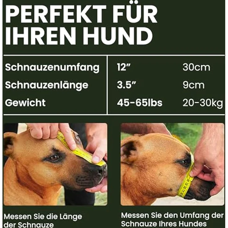 BRONZEDOG Maulkorb für Hunde - Metall-Drahtkorb für große Hunde mit verstellbaren Lederriemen und Neoprenpolsterung, Größe für Amstaff (Schnauzenumfang 30 cm) – Bild 2