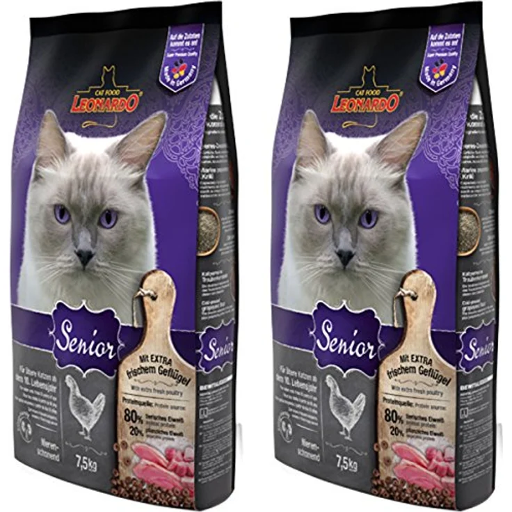Leonardo Senior, 7,5kg Katzen-Trockenfutter mit Vitaminen und Geflügel für Senioren – Bild 2