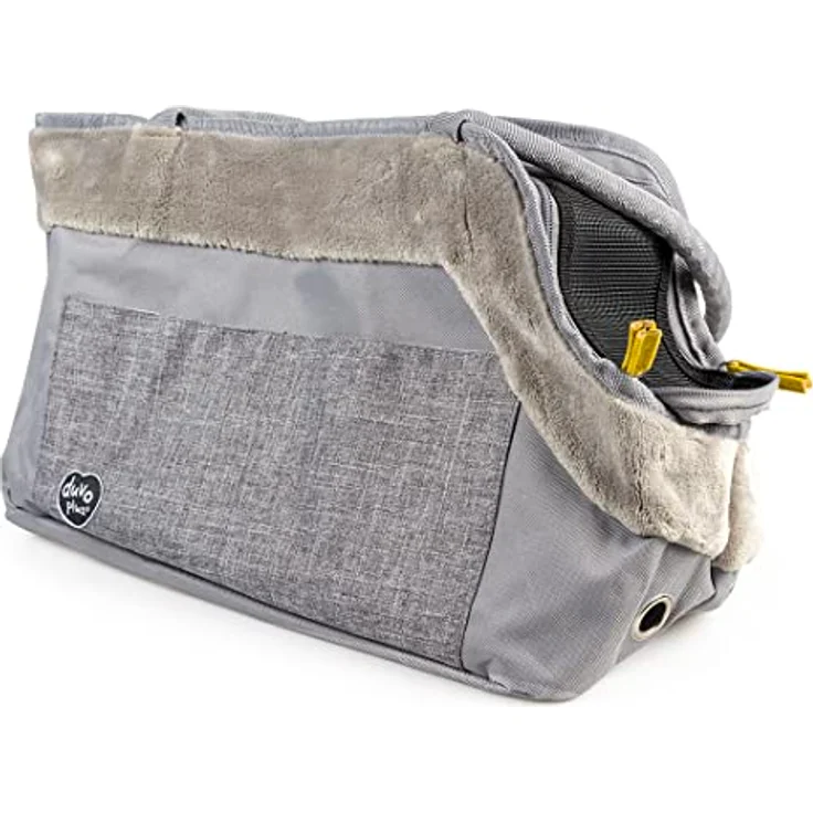 DUVO+ Paris Pet Bag Chic, transportable Tiertransporttasche für Katzen bis 7 kg, grau, mit abnehmbarem Kissen und Lüftungslöchern – Bild 2