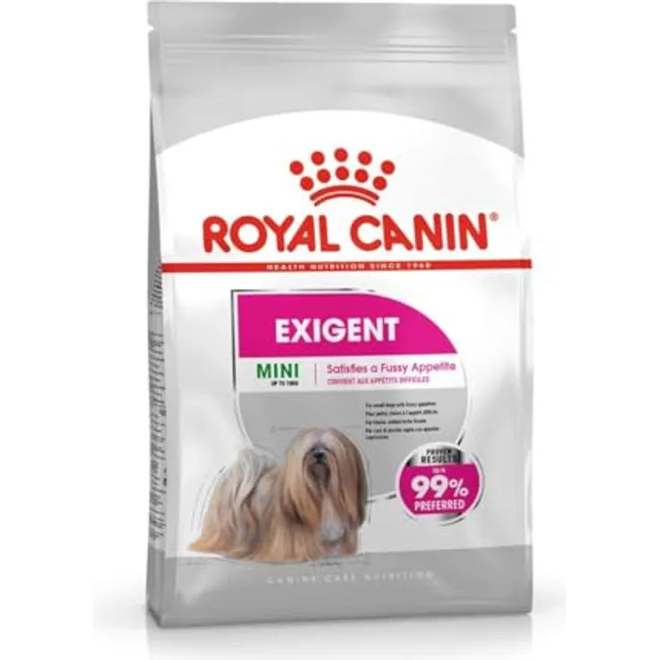 Royal Canin CCN Exigent Mini, 1kg Trockenfutter für wählerische kleine Hunde bis 10 kg, vollwertige Ernährung mit knusprigen Kissenstückchen