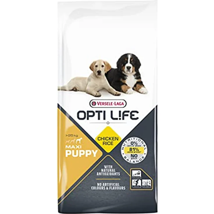 Versele-Laga Opti Life Puppy Maxi, Trockenfutter für Welpen großer Rassen, hypoallergen, 12,5kg – Bild 1