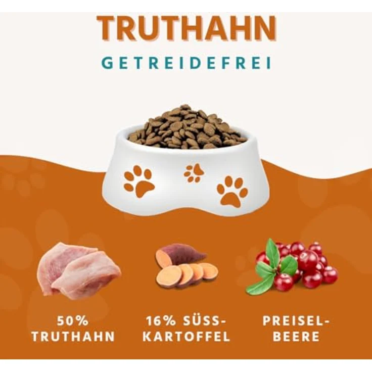 Wildfang® Hundefutter Trocken, Premium getreidefreies Hundefutter mit Truthahn und Süßkartoffel, 2 kg für Senioren, glutenfrei, mit Gelenk- und Zellschutz – Bild 2