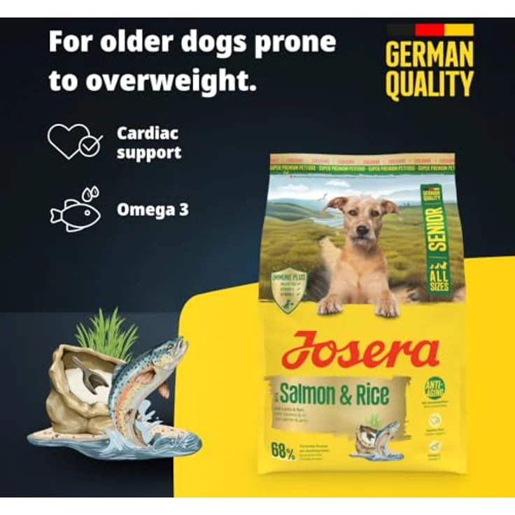 Josera Senior Salmon & Rice 12,5 kg Trockenfutter für Hunde, fettarm mit Lachs und Omega-3-Fettsäuren, unterstützt die Herzfunktion und Immunabwehr – Bild 3
