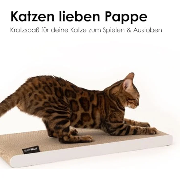 LucyBalu® SCRATCHPAPER Katzenkratzmatte aus hochwertiger Wellpappe | umkehrbares Kratzbrett in weiß | langlebig und nachhaltig – Bild 5