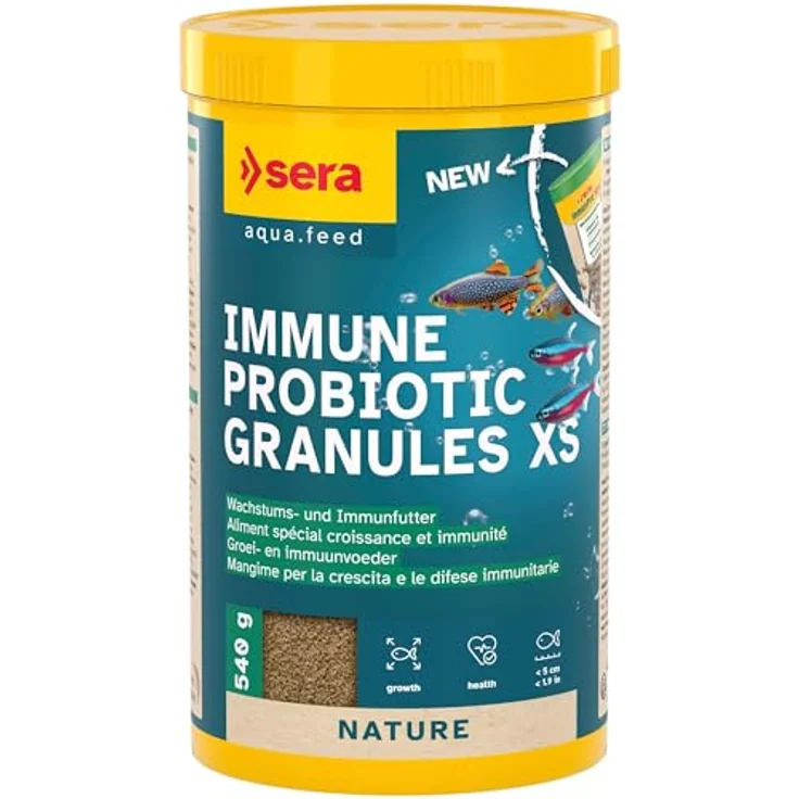sera Immune Probiotic Granules XS, 1.000 ml (540 g) Probiotisches Fischfutter mit über 50% Protein für Zierfische bis 5 cm, stärkt Wachstum & Abwehr – Bild 1