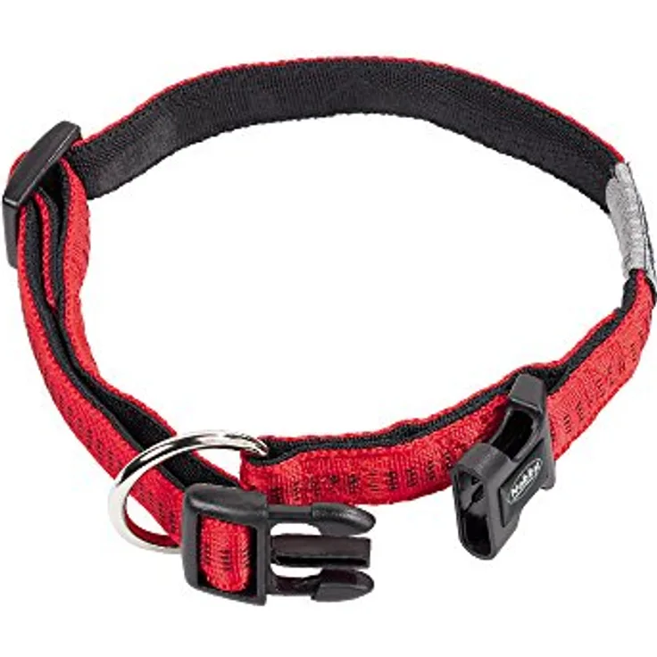 Nobby Halsband Soft Grip, rot, stufenlos verstellbar mit weichem Griff, L: 30/45 cm, B: 20 mm