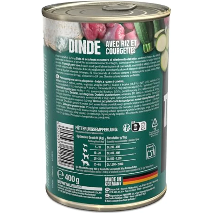 Belcando Super Premium Dose, 6x400g Truthahn mit Reis & Zucchini, Nassfutter für Hunde aller Rassen, Qualitätsfutter ohne künstliche Zusatzstoffe – Bild 3