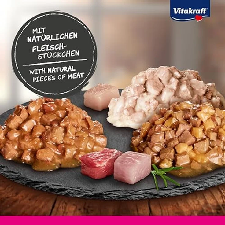 Vitakraft Poésie Délice, Meat Selection, Nassfutter für Katzen in Sauce, mit Huhn, Pute und Rind, 6 x 85g – Bild 3