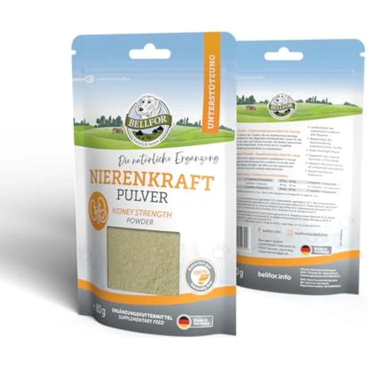 Bellfor Nierenkraft Pulver für Hunde, 80g – Natürliches Ergänzungsfuttermittel zur Unterstützung der Nierenfunktion mit Ackerschachtelhalm und pflanzlichen Inhaltsstoffen – Bild 2