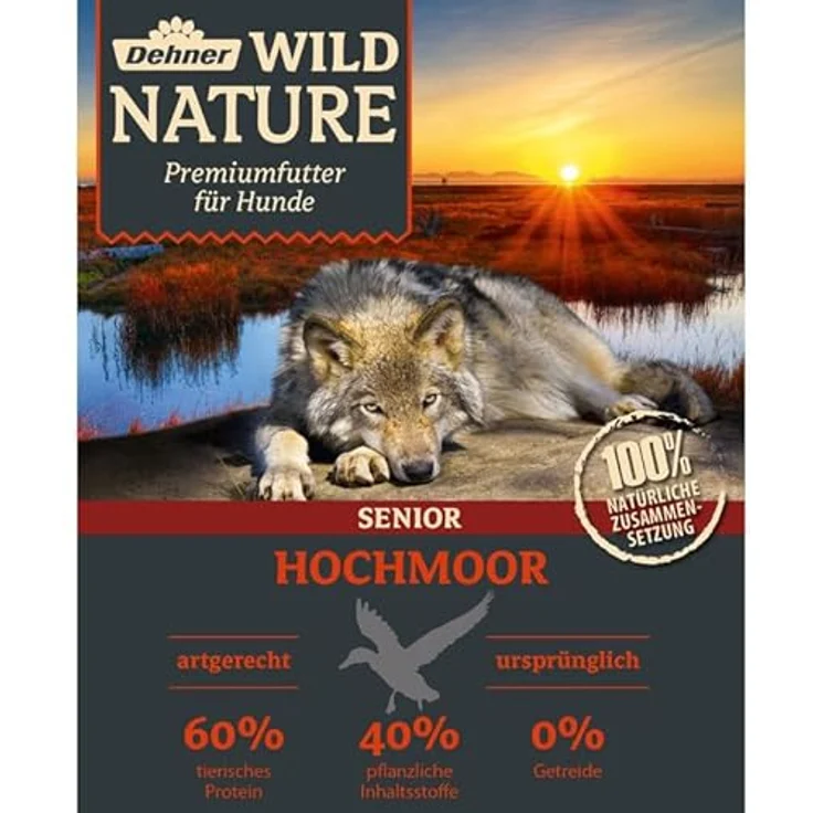 Dehner Wild Nature Hundetrockenfutter Senior Bergweide, getreidefreies Hundefutter mit Ente, hoher Fleischgehalt, sensitiv, 4 kg – Bild 2