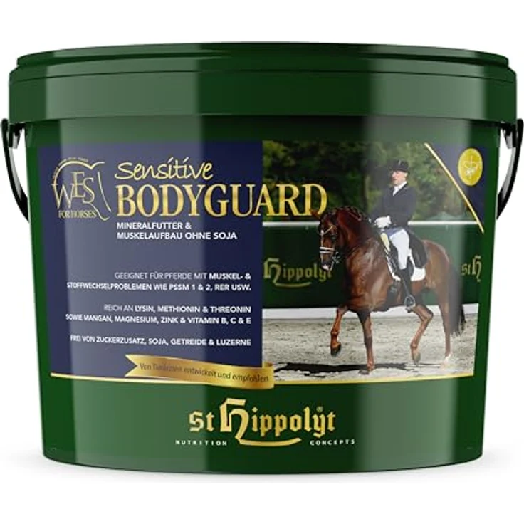St. Hippolyt WES for Horses - Sensitive Bodyguard, 10 kg, mit magenprotektivem Sanddorn-Mazerat, zuckerfrei, ohne Soja, Getreide und Luzerne, ideal für Pferde mit Muskel- und Stoffwechselproblemen – Bild 1