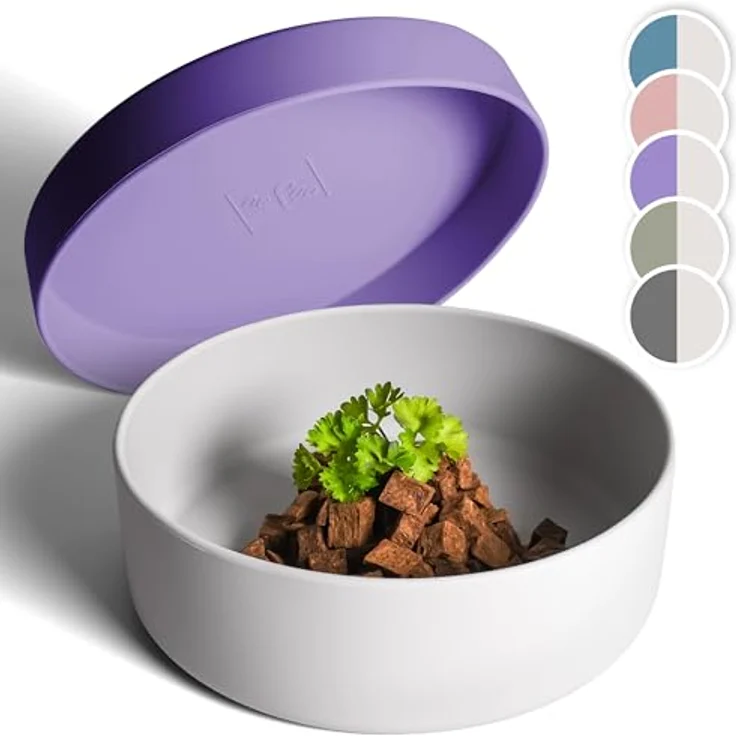 ne&no® Silikon Hundenapf 1200 ml mit Deckel, rutschfest und luftdicht für kleine und mittelgroße Hunde, ideal für den Kühlschrank – Bild 1