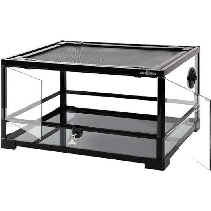 ReptiZoo Glas-Terrarium RK0117, 60x45x32cm mit Schwenktüre, zerlegbar, integriertes Schloss und Frontventilation – Bild 3