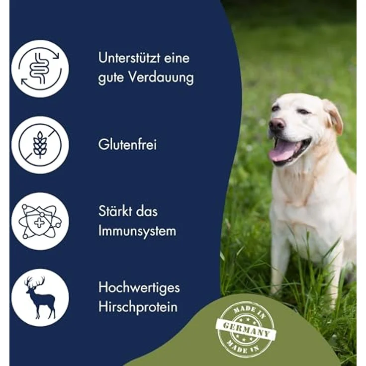 Dr.Clauder's Hyposensitive Trockenfutter mit Singleprotein für sensible Hunde, getreide- und glutenfrei, 11,5kg Hirsch & Kartoffel – Bild 3