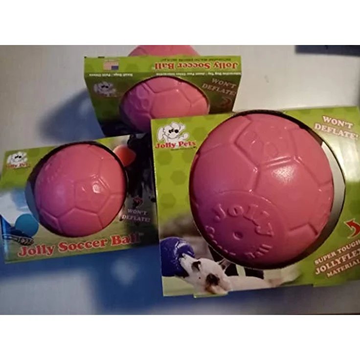 Jolly Pets Jolly Soccer Ball Rosa L (20 cm), bissfestes Hundespielzeug aus Jollyflex-Material, schwimmfähig, Vanilleduft – Bild 2