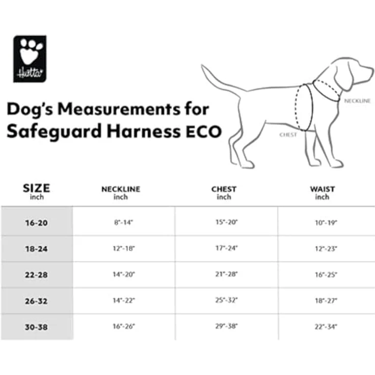 Hurtta Safeguard Hundegeschirr, verstellbar mit reflektierenden Aufdrucken, schwarz, 45-60 cm – Bild 3