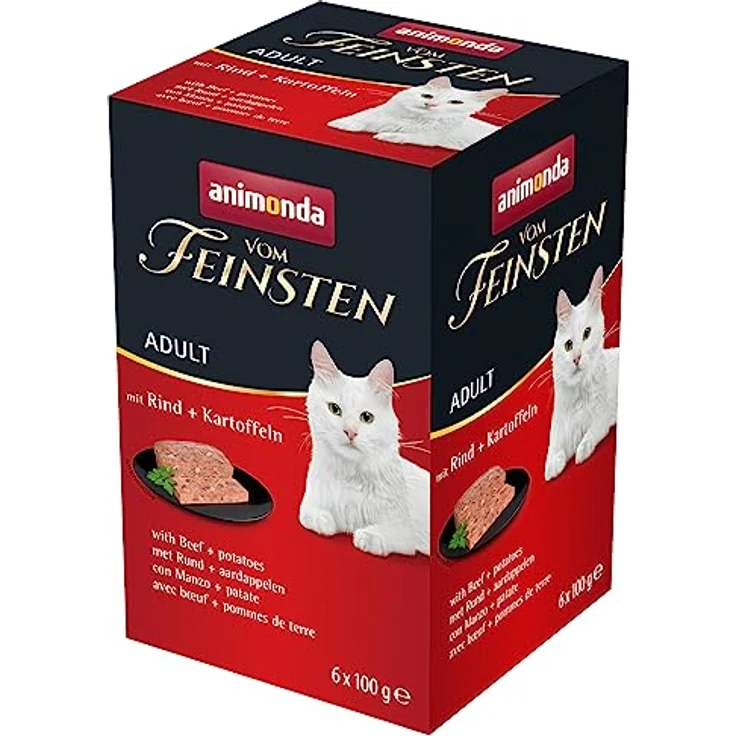 animonda vom Feinsten Rind und Kartoffeln, Katzen-Nassfutter in Pastetenform, 6x100g für ausgewachsene Katzen – Bild 1