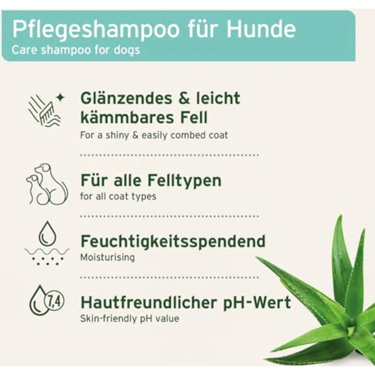 AniForte Fellharmonie Hundeshampoo Sensitiv mit Aloe Vera, 200ml - Pflegeshampoo für sensible Hunde, frei von Farbstoffen & Parfum, für leicht kämmbares Fell und vitale Haut – Bild 2