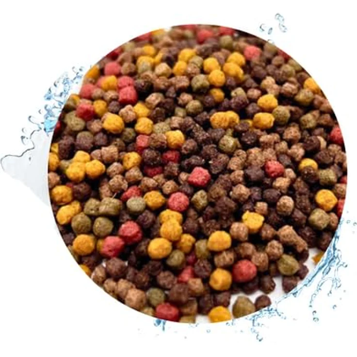 Warnick's Koifutter 8-Sorten-Mix mit Spirulina, 15 L - Fischfutter für Koi & Zierfische, schwimmfähige 3 mm Pellets, hohe Verdaulichkeit & intensive Farben – Bild 1