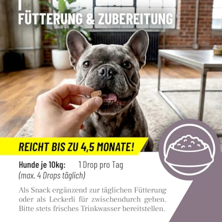 ReaVET Analdrüsen Unterstützung Hund, 350g (140 Drops) – Flohsamenschalen, Ballaststoffe & lebende Kulturen – Getreidefrei für feste Kotkonsistenz – Bild 4