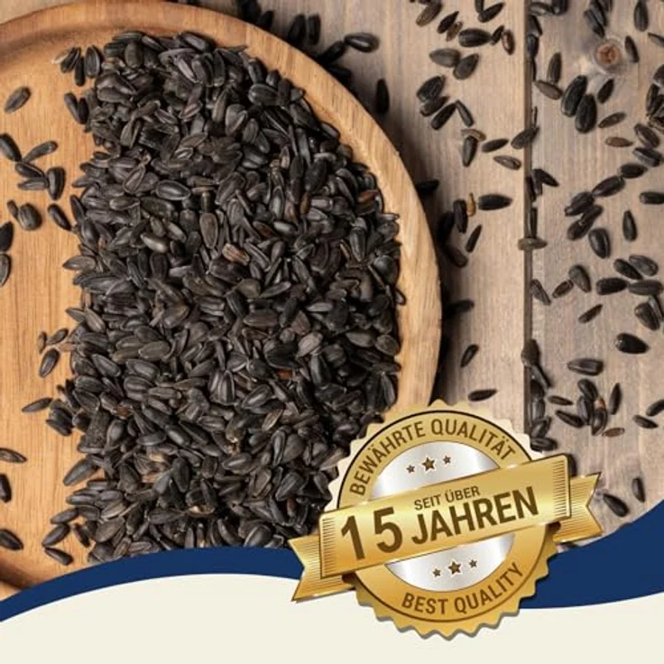 Lyra Pet® Sonnenblumenkerne Schwarz, 10 kg premium Vogelfutter, ölhaltiger Energiespender für Wildvögel, ideal für ganzjähriges Füttern – Bild 4