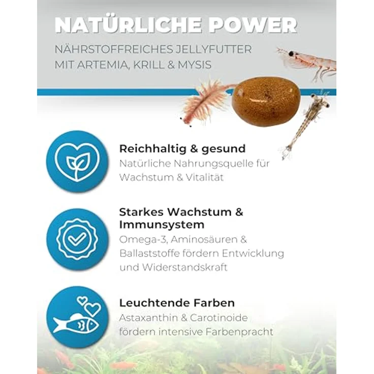 Dupla Gel-O-Drops Special Mix, Geleefischfutter mit 50% Artemia, 25% Mysis und 25% Krill, nährstoffreich, leicht dosierbar, ungekühlt lagerbar, 12 x 2 g – Bild 2