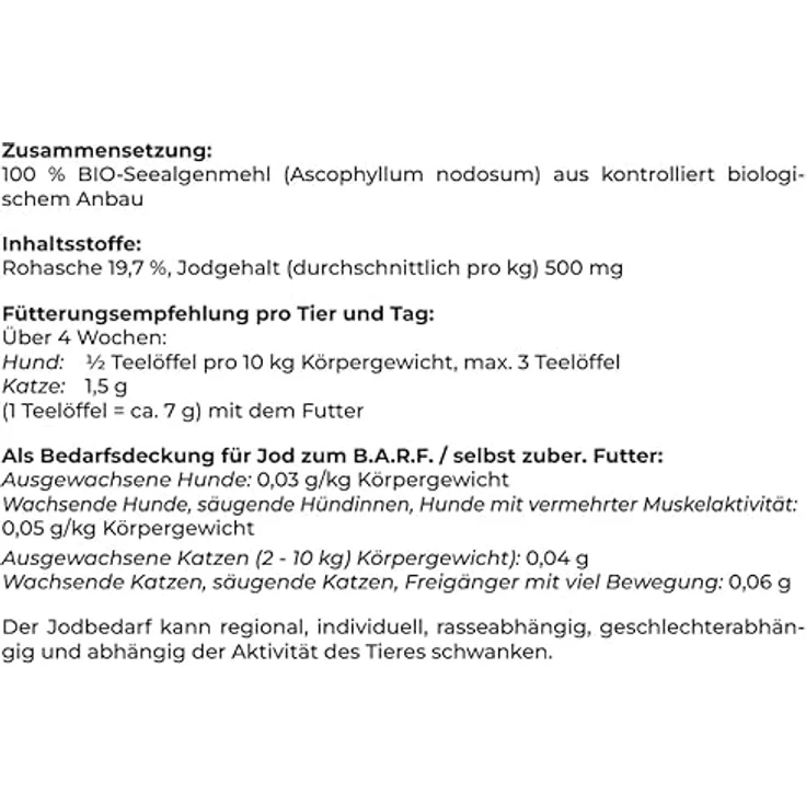 Canina Bio-Seealgenmehl 250g, hochwertiges Naturprodukt zur Futterergänzung für Hunde, reich an Vitaminen und Mineralien – Bild 3