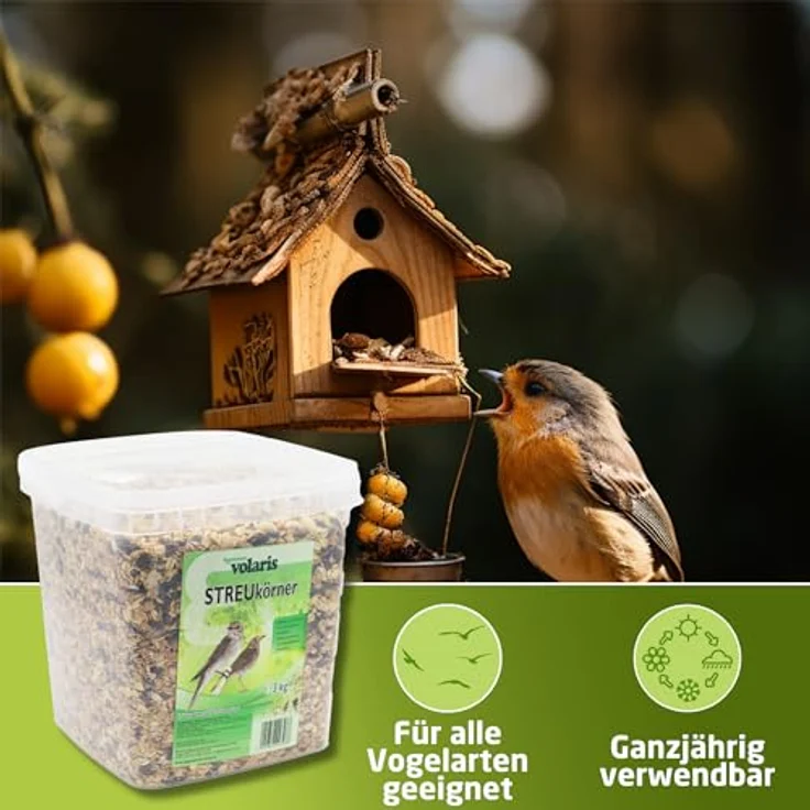 Eggersmann volaris Vogelfutter Wildvögel, ganzjähriges Streufutter für Gartenvögel, 3 kg, nährstoffreich für alle Vogelarten – Bild 2