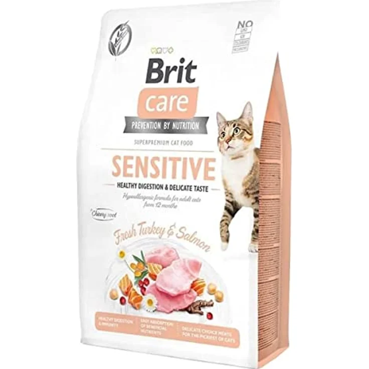 Brit Care GF Sensitive Healthy Digestion, Trockenfutter für Katzen mit empfindlicher Verdauung, 2kg – Bild 5