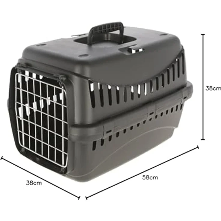 Kerbl 81333 Transportbox Expedion Metalltür 58x38x38cm, schwarz, 1.63 kg – Bild 4