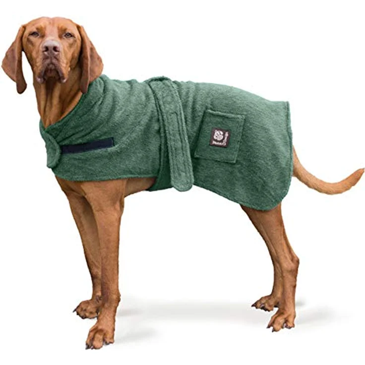 Danish Designs Frottee-Bademantel für Hunde, 30 cm, Grün, geeignet für alle Lebensstufen – Bild 3