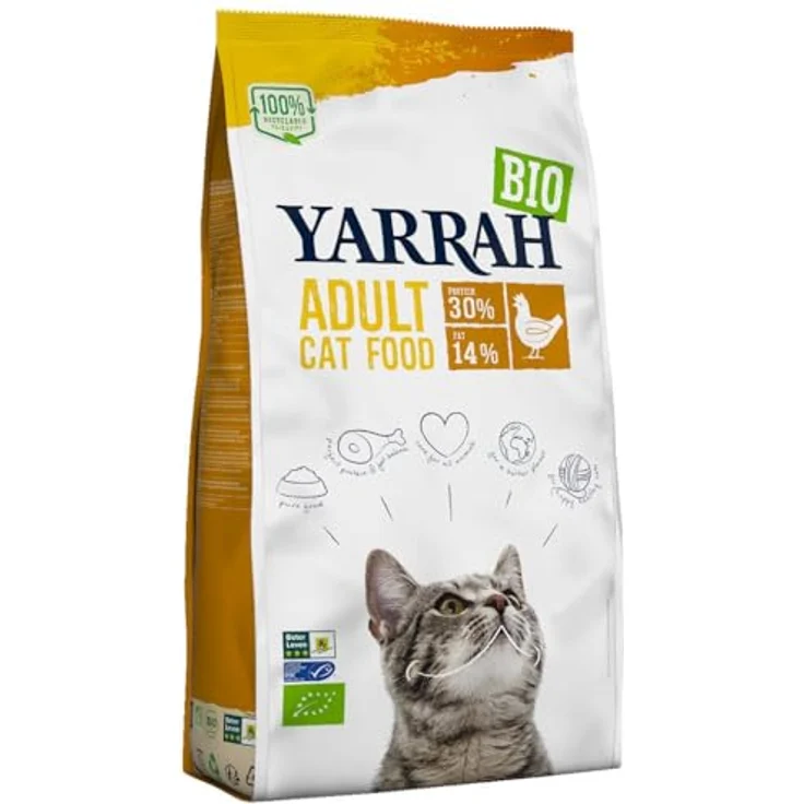 Yarrah Trockenfutter mit Huhn für Katzen, Bio, 0,8 kg, 6er Sparpack – Bild 2