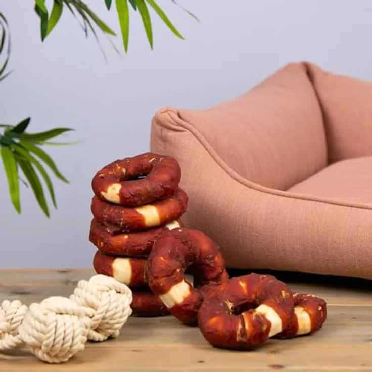 Lyra Pet Kauringe mit Entenbruststreifen, 1 kg hochwertige Kausnacks für Hunde – Bild 6